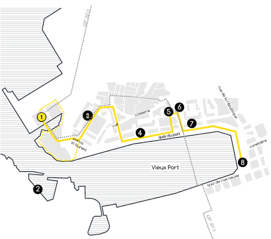 parcours MuCEM / vieux port