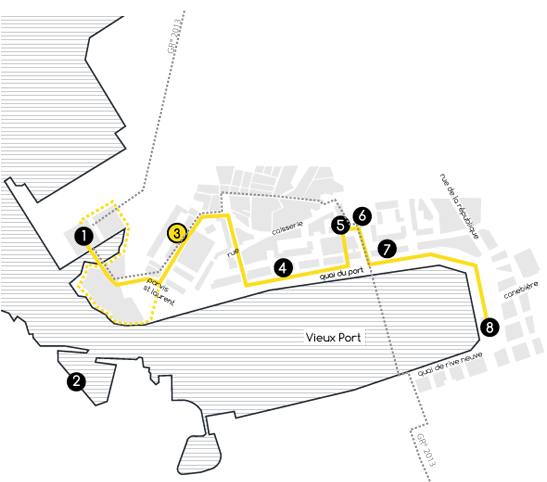 parcours MuCEM / vieux port